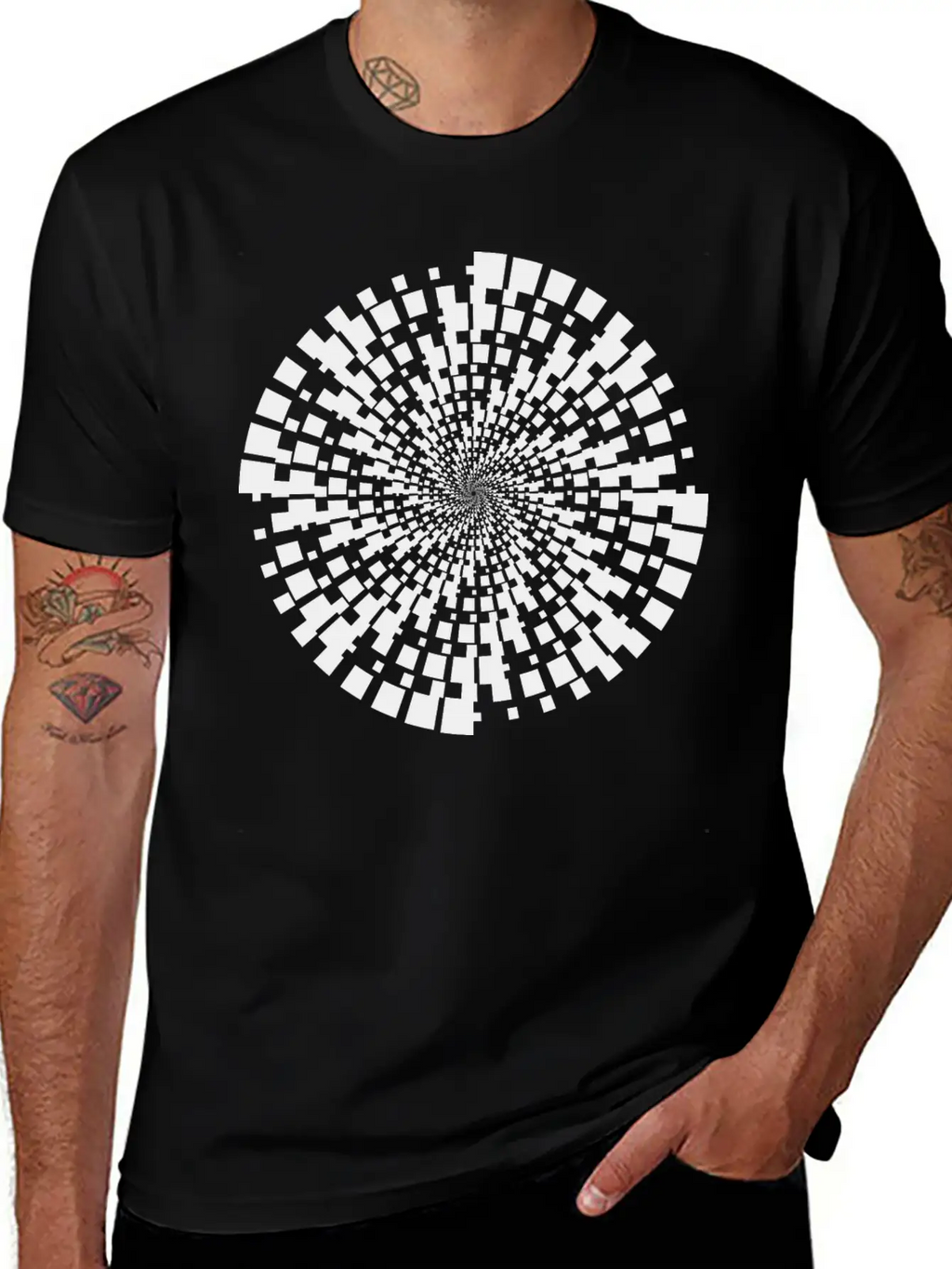 Geometric Vortex Unisex Casual T-Shirt – Clean Design For Daily Comfort