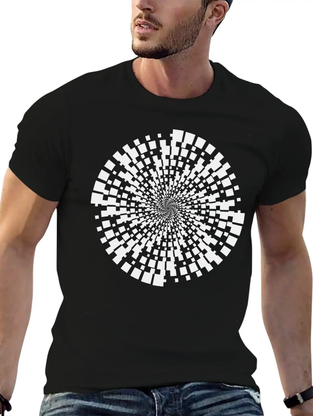 Geometric Vortex Unisex Casual T-Shirt – Clean Design For Daily Comfort