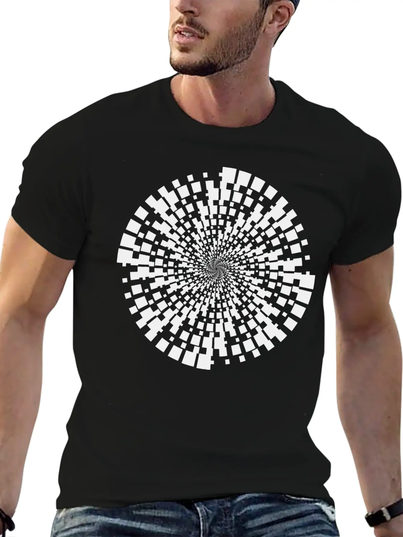 Geometric Vortex Unisex Casual T-Shirt – Clean Design For Daily Comfort