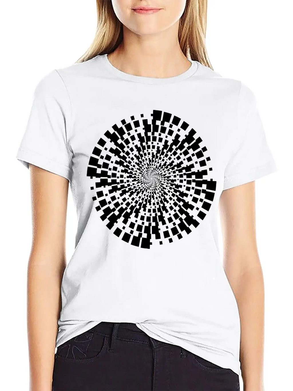 Geometric Vortex Unisex Casual T-Shirt – Clean Design For Daily Comfort