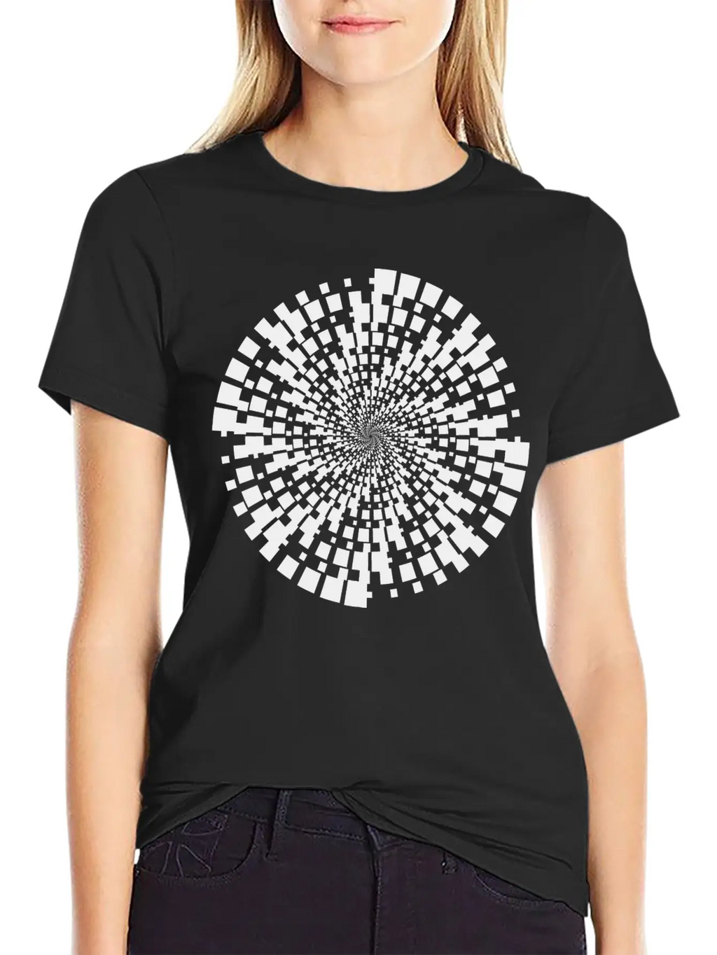 Geometric Vortex Unisex Casual T-Shirt – Clean Design For Daily Comfort
