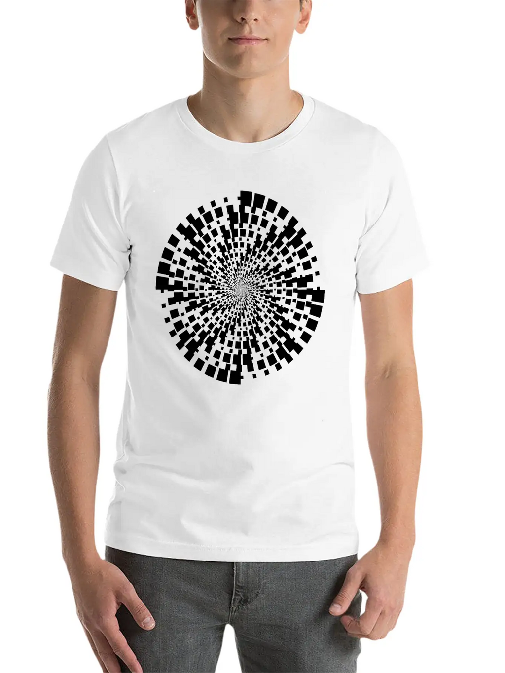 Geometric Vortex Unisex Casual T-Shirt – Clean Design For Daily Comfort