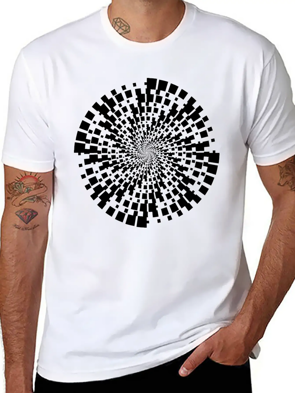Geometric Vortex Unisex Casual T-Shirt – Clean Design For Daily Comfort