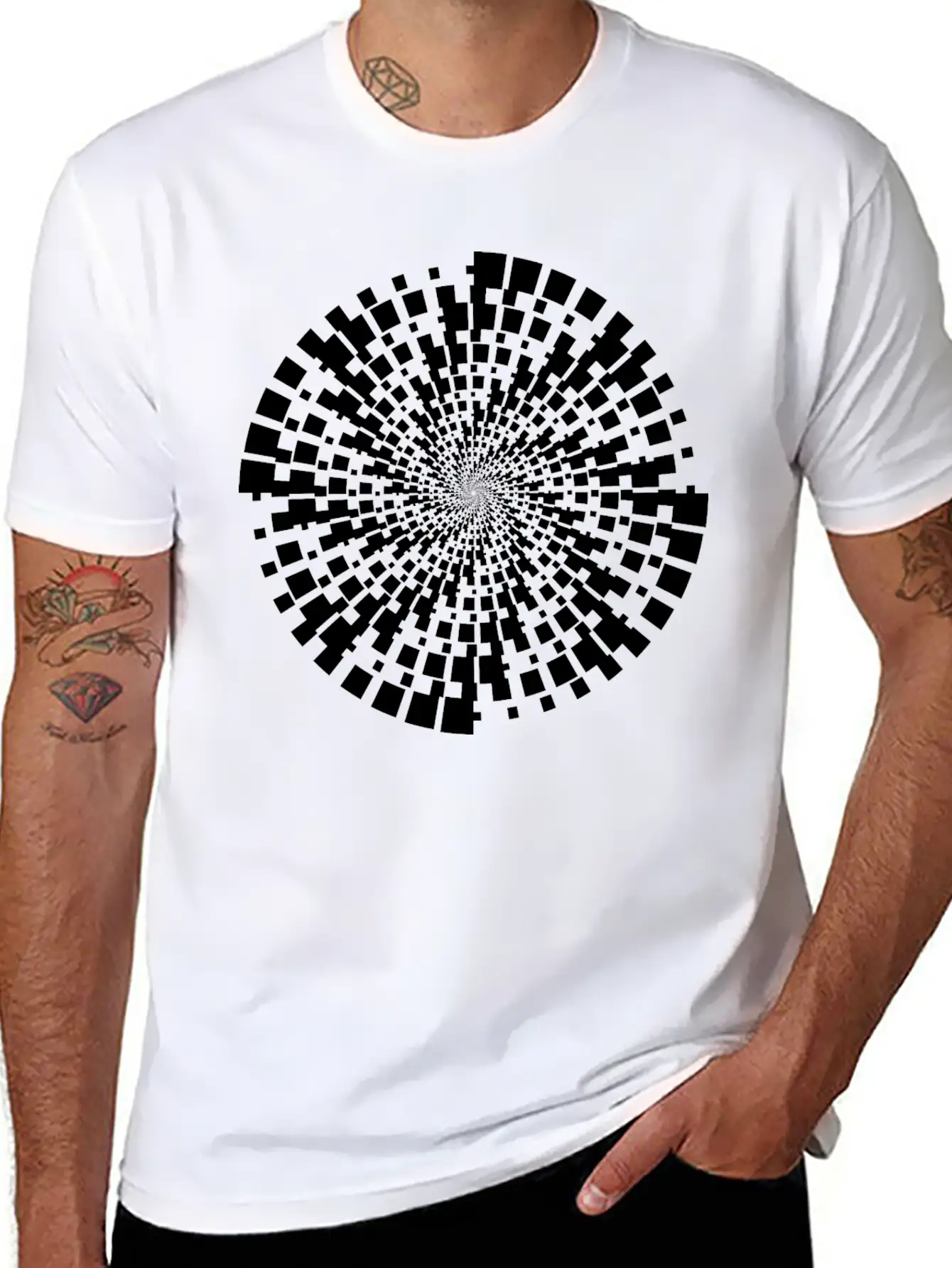 Geometric Vortex Unisex Casual T-Shirt – Clean Design For Daily Comfort