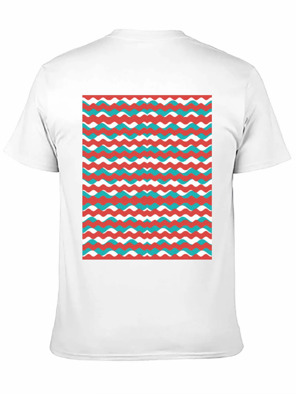 Geometric Waves Pattern Unisex Short Sleeve Soft Cotton T-Shirt – Casual Everyday Wear