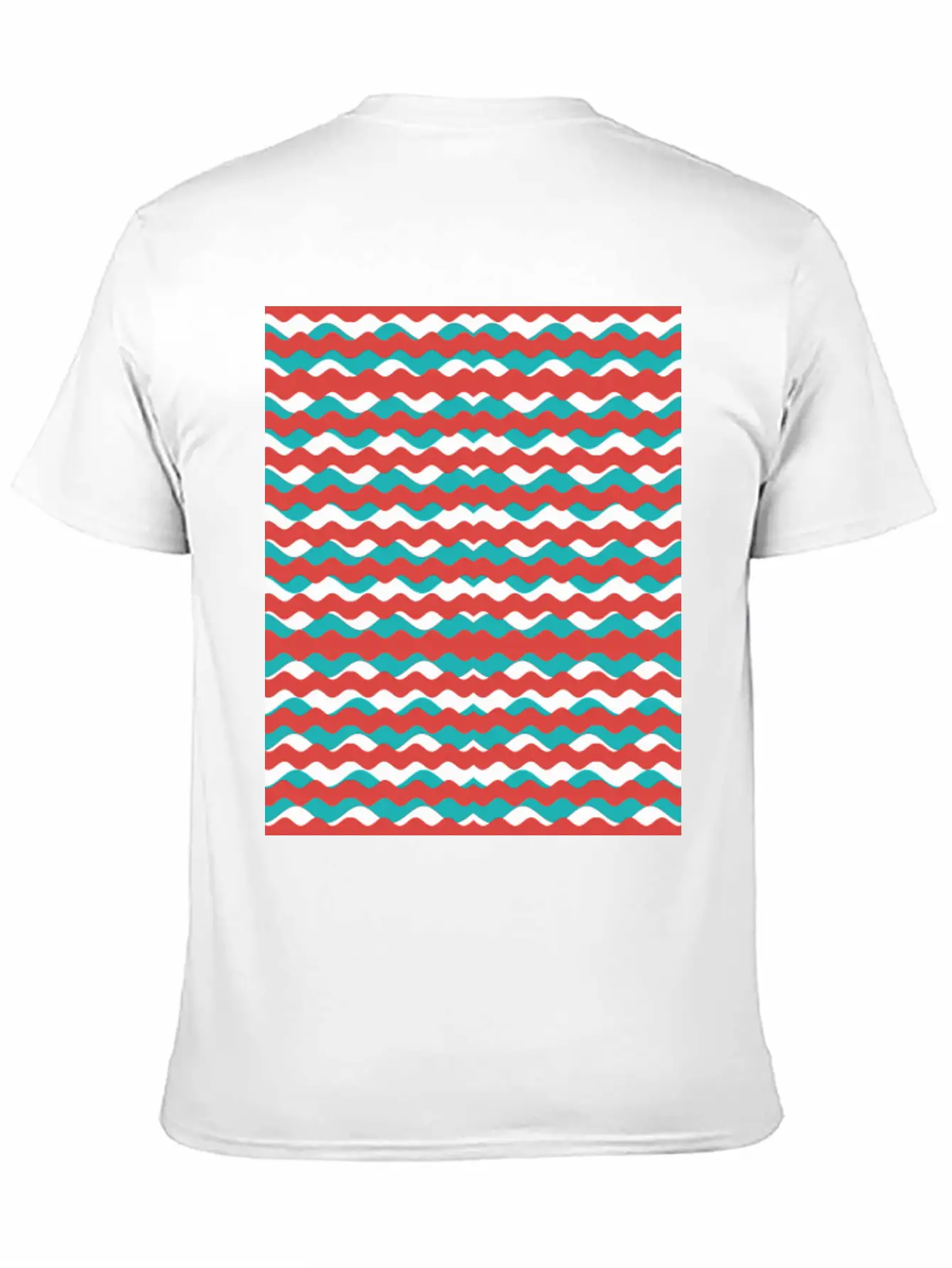 Geometric Waves Pattern Unisex Short Sleeve Soft Cotton T-Shirt – Casual Everyday Wear