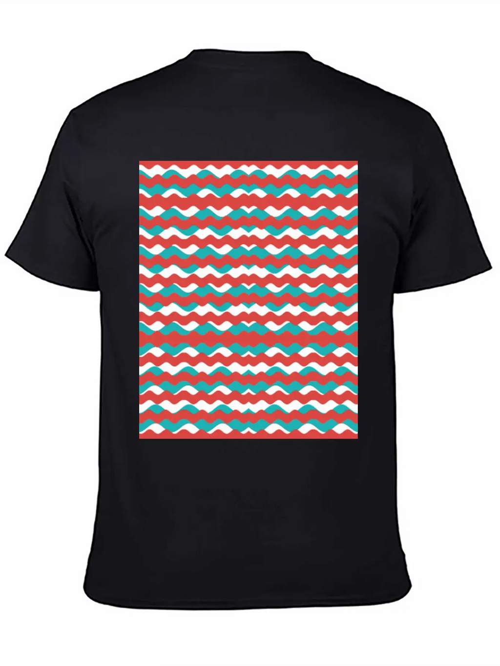 Geometric Waves Pattern Unisex Short Sleeve Soft Cotton T-Shirt – Casual Everyday Wear