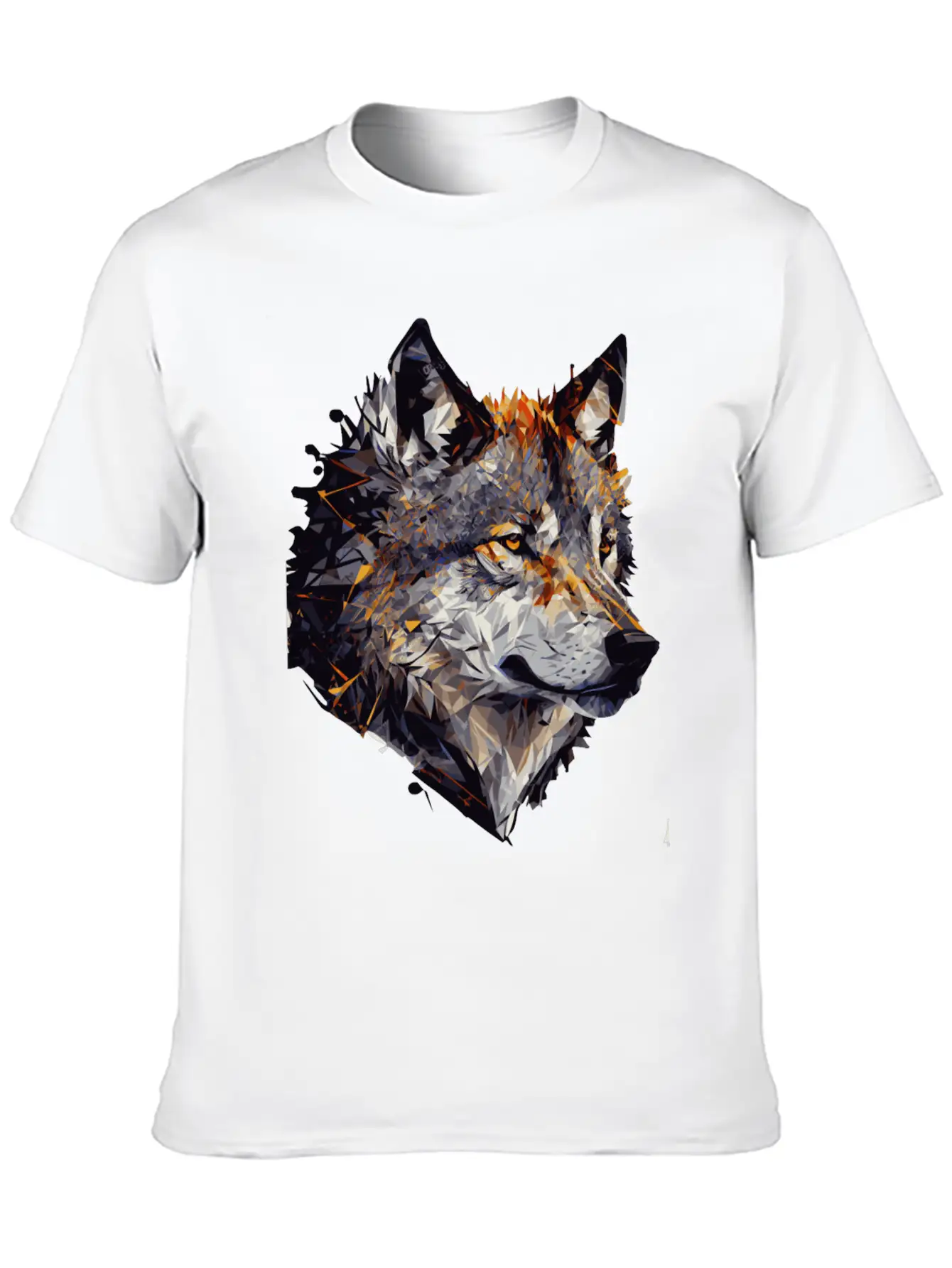 Geometric Wolf Head Abstract Polygonal Unisex Casual T-Shirt – Clean Design For Daily Comfort