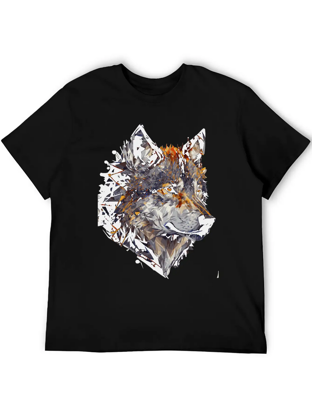 Geometric Wolf Head Abstract Polygonal Unisex Casual T-Shirt – Clean Design For Daily Comfort