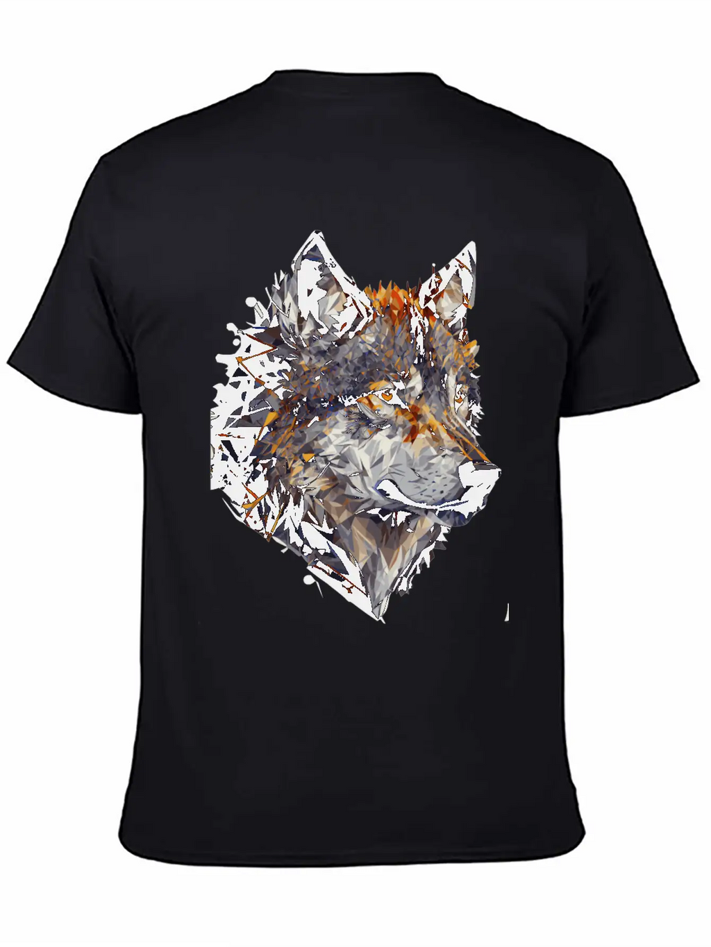 Geometric Wolf Head Abstract Polygonal Unisex Casual T-Shirt – Clean Design For Daily Comfort
