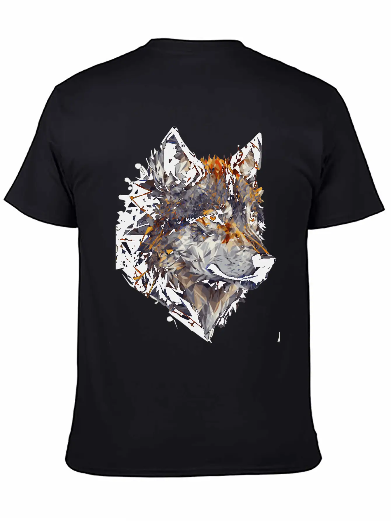 Geometric Wolf Head Abstract Polygonal Unisex Casual T-Shirt – Clean Design For Daily Comfort