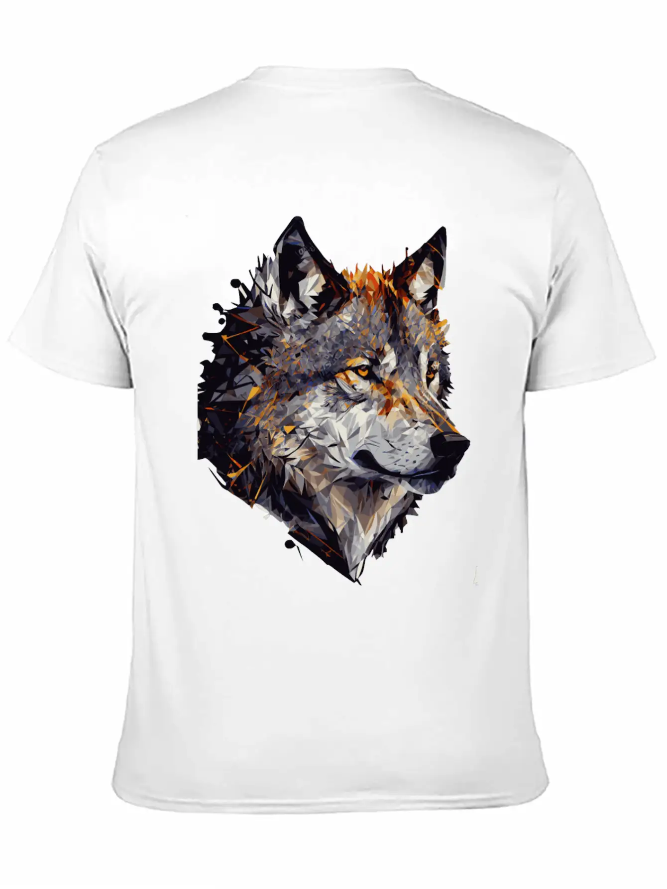 Geometric Wolf Head Abstract Polygonal Unisex Casual T-Shirt – Clean Design For Daily Comfort
