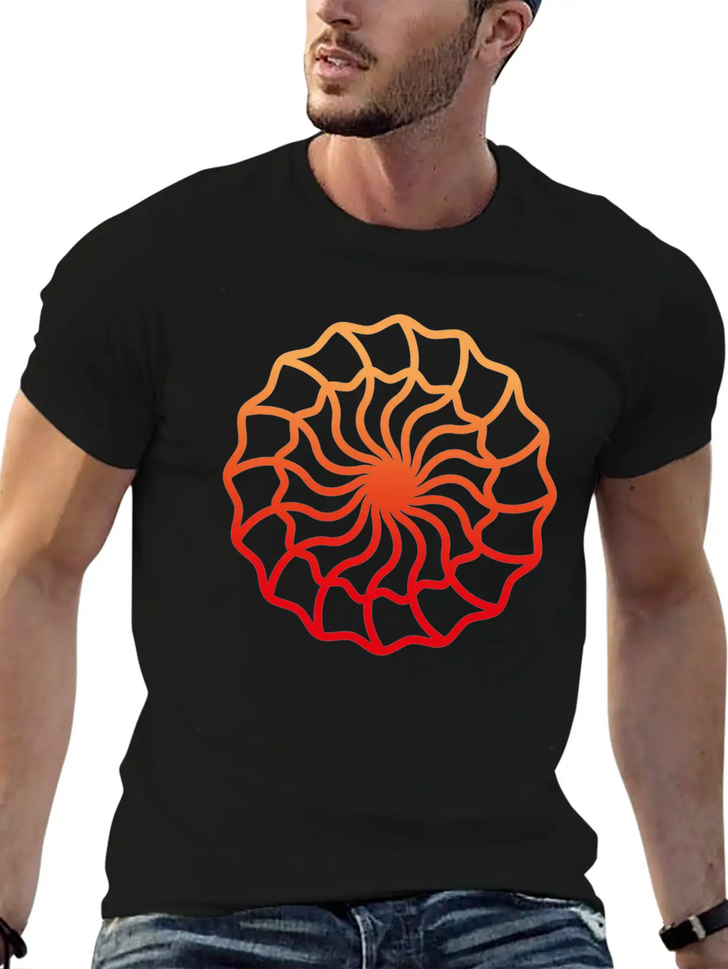 Geometry Color Circle Illusion 03 Classic Fit Graphic Tee For Daily Comfort – Unisex Cotton Shirt