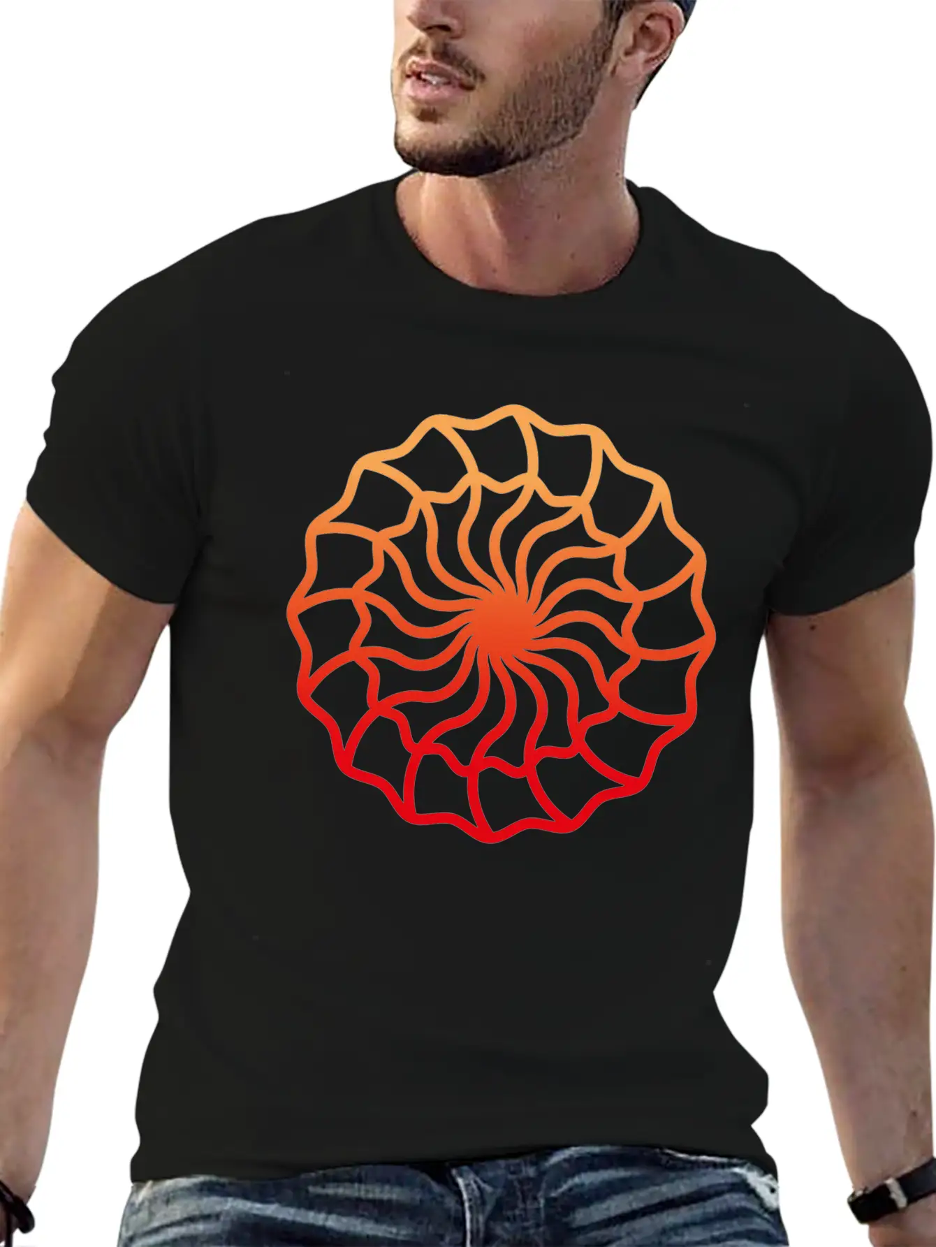 Geometry Color Circle Illusion 03 Classic Fit Graphic Tee For Daily Comfort – Unisex Cotton Shirt