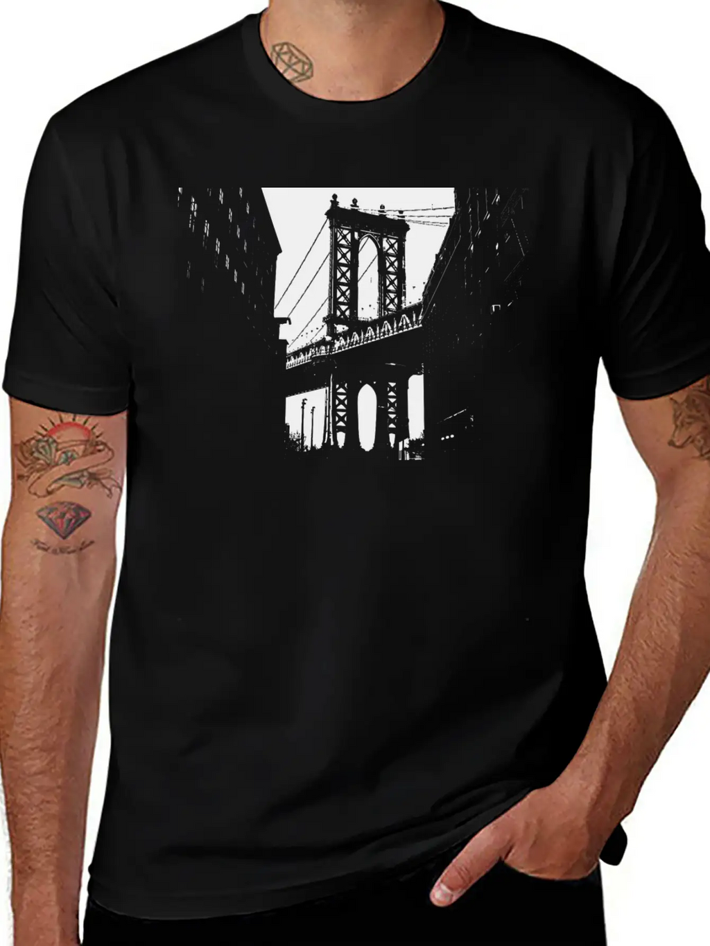 George Washington Bridge NY Bridge As A Gift Idea Unisex Short Sleeve Soft Cotton T-Shirt – Casual Everyday Wear