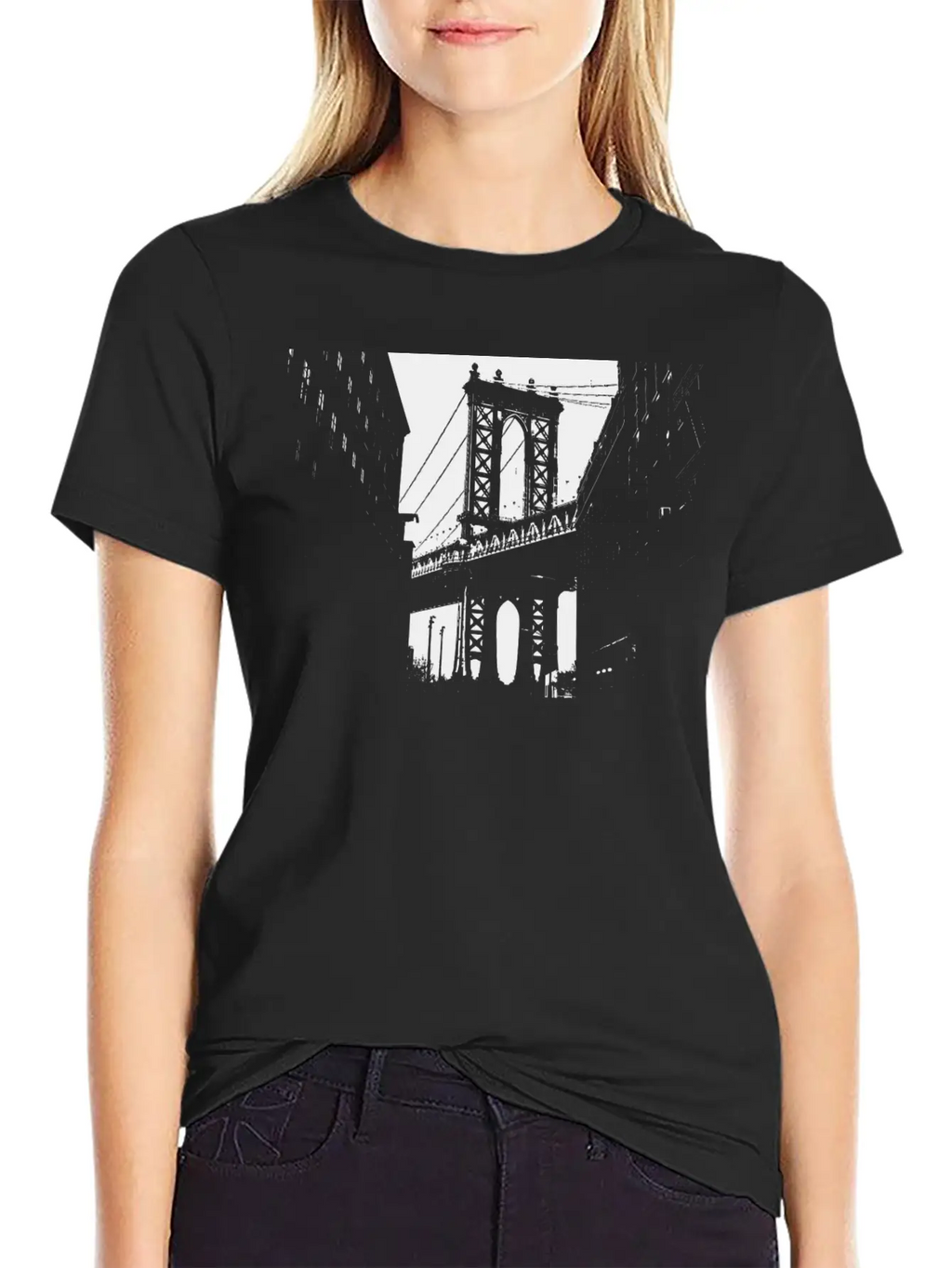 George Washington Bridge NY Bridge As A Gift Idea Unisex Short Sleeve Soft Cotton T-Shirt – Casual Everyday Wear