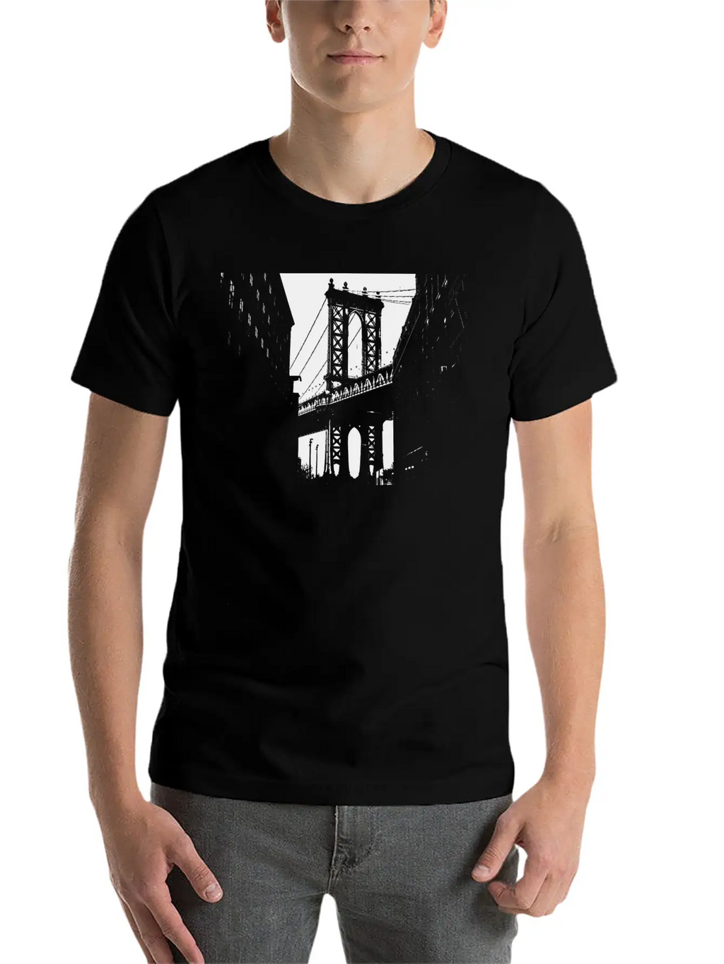 George Washington Bridge NY Bridge As A Gift Idea Unisex Short Sleeve Soft Cotton T-Shirt – Casual Everyday Wear
