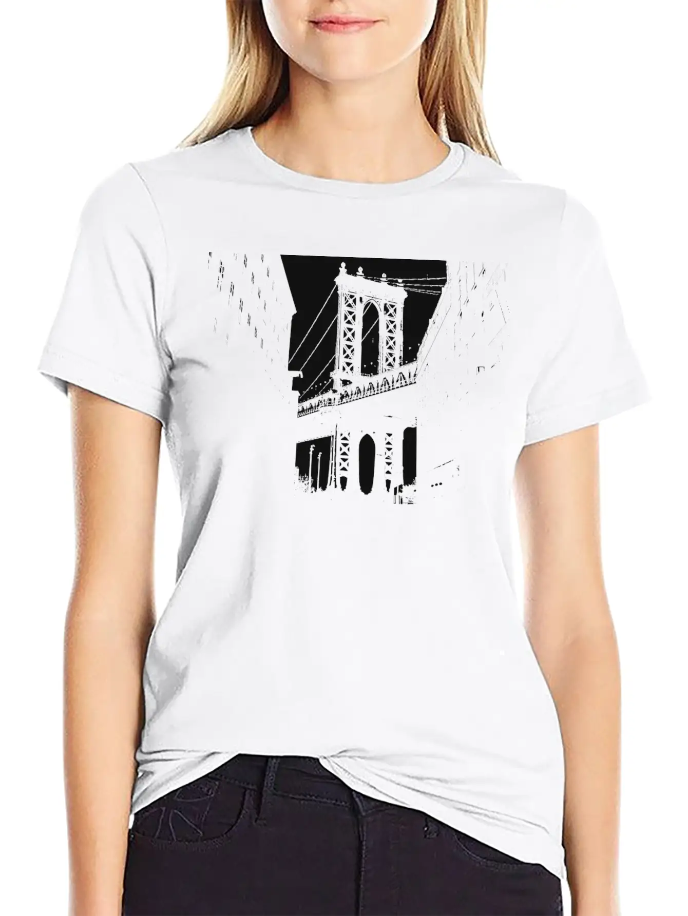 George Washington Bridge NY Bridge As A Gift Idea Unisex Short Sleeve Soft Cotton T-Shirt – Casual Everyday Wear