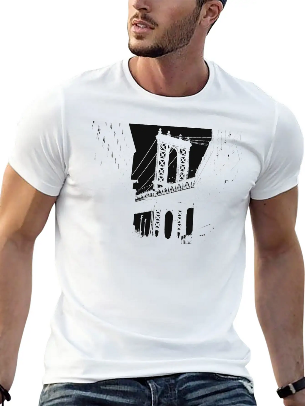 George Washington Bridge NY Bridge As A Gift Idea Unisex Short Sleeve Soft Cotton T-Shirt – Casual Everyday Wear