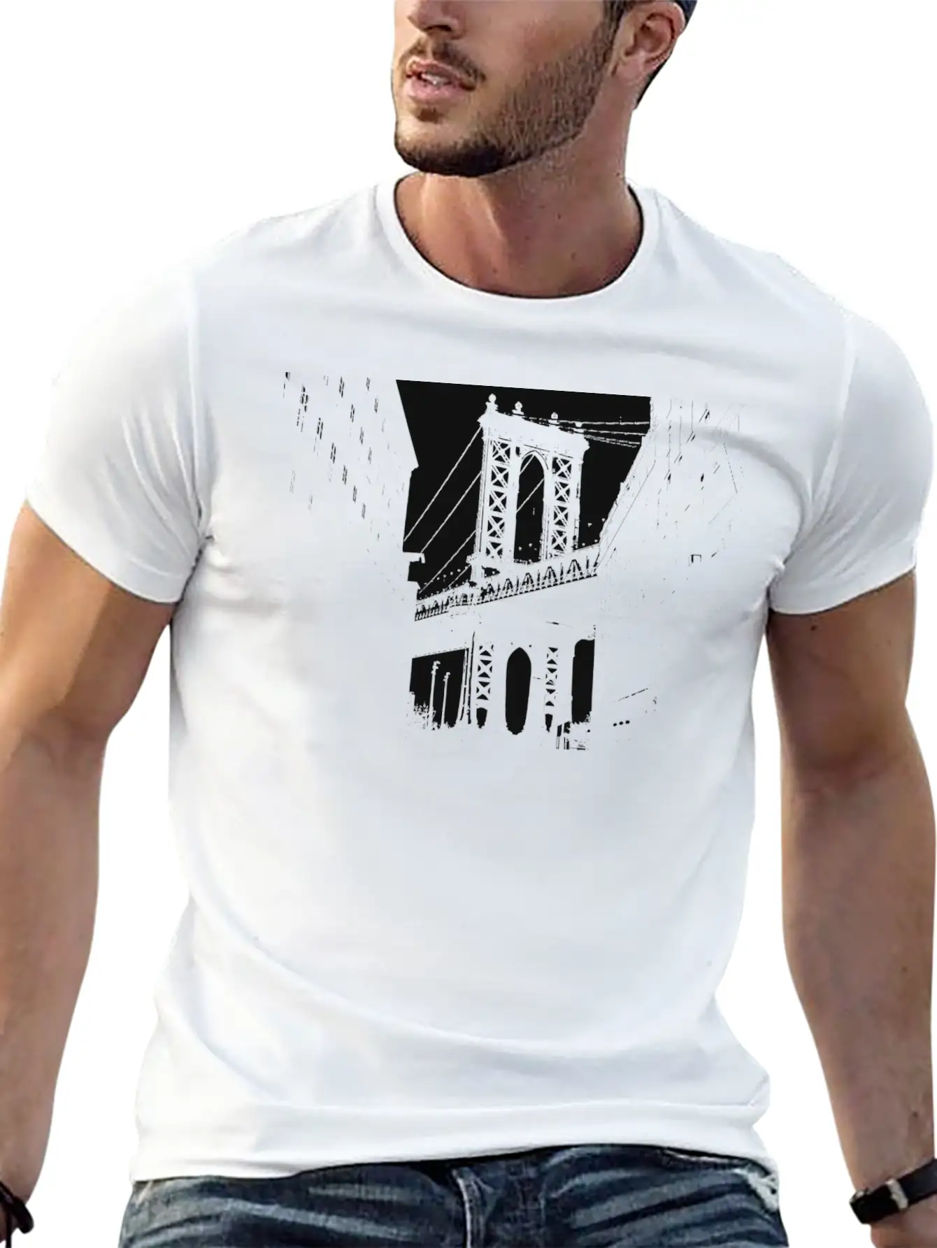 George Washington Bridge NY Bridge As A Gift Idea Unisex Short Sleeve Soft Cotton T-Shirt – Casual Everyday Wear