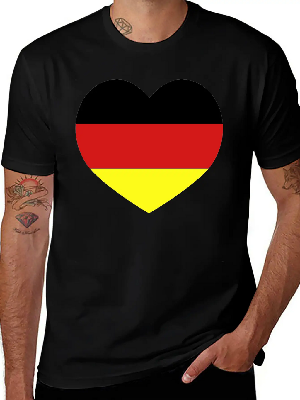 German Football Heart Stylish Everyday T-Shirt – Unisex Basic Cotton Tee