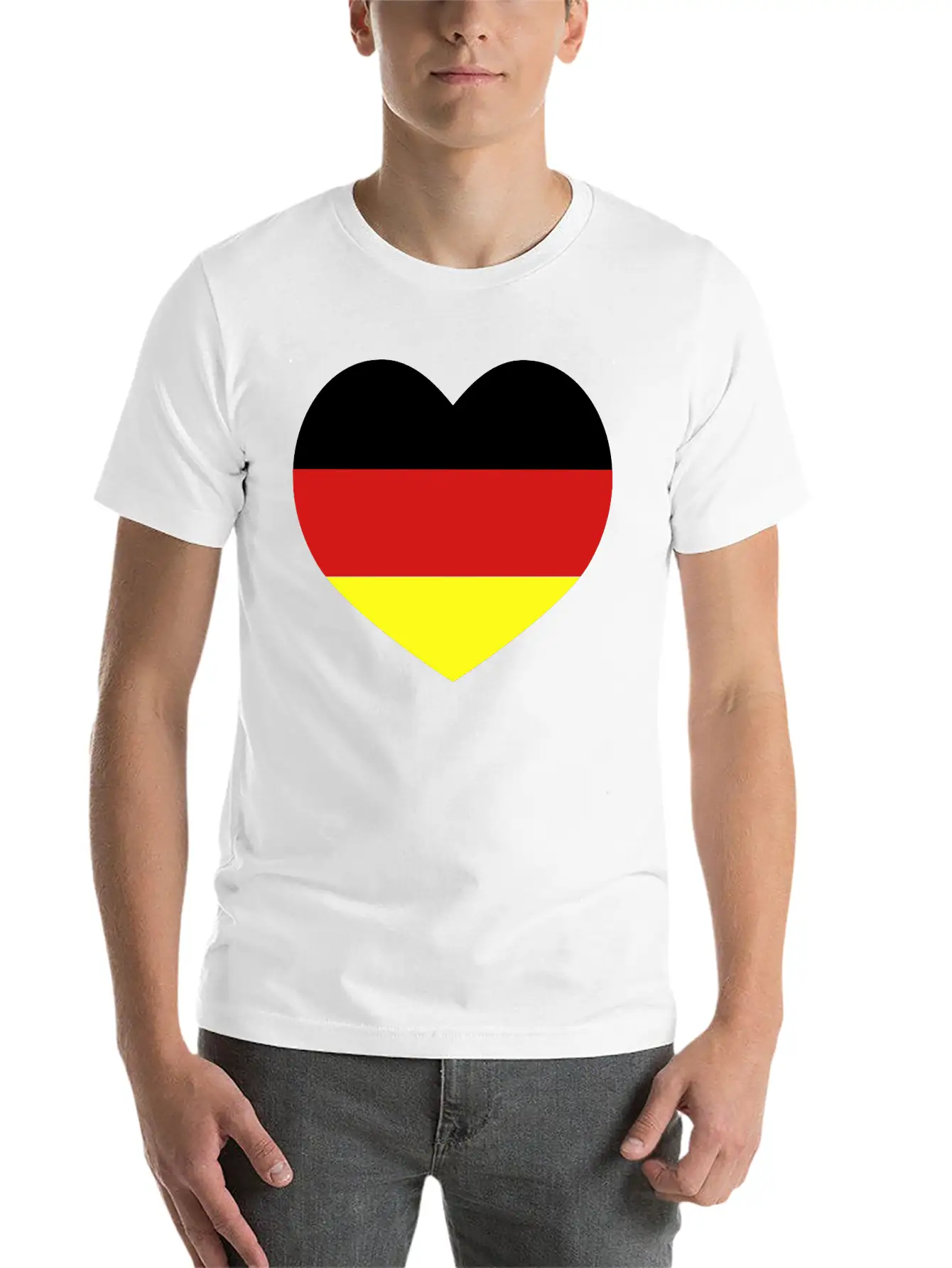 German Football Heart Stylish Everyday T-Shirt – Unisex Basic Cotton Tee