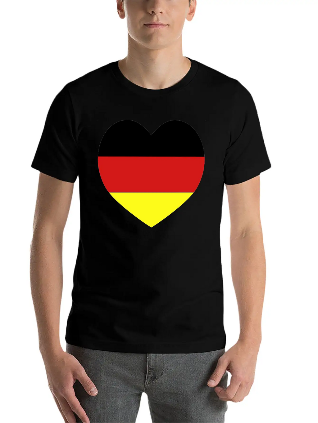German Football Heart Stylish Everyday T-Shirt – Unisex Basic Cotton Tee
