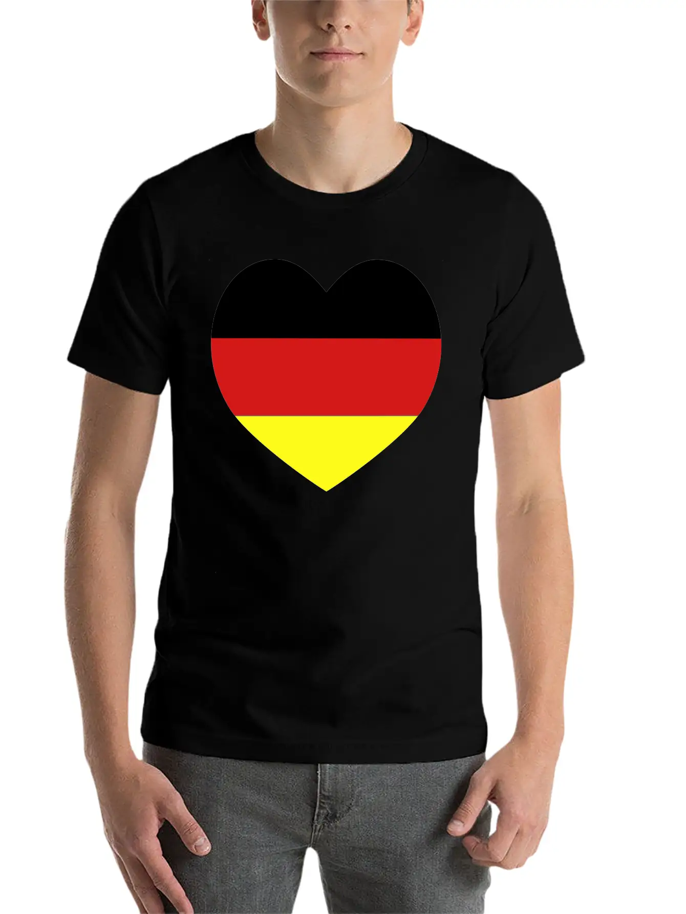 German Football Heart Stylish Everyday T-Shirt – Unisex Basic Cotton Tee