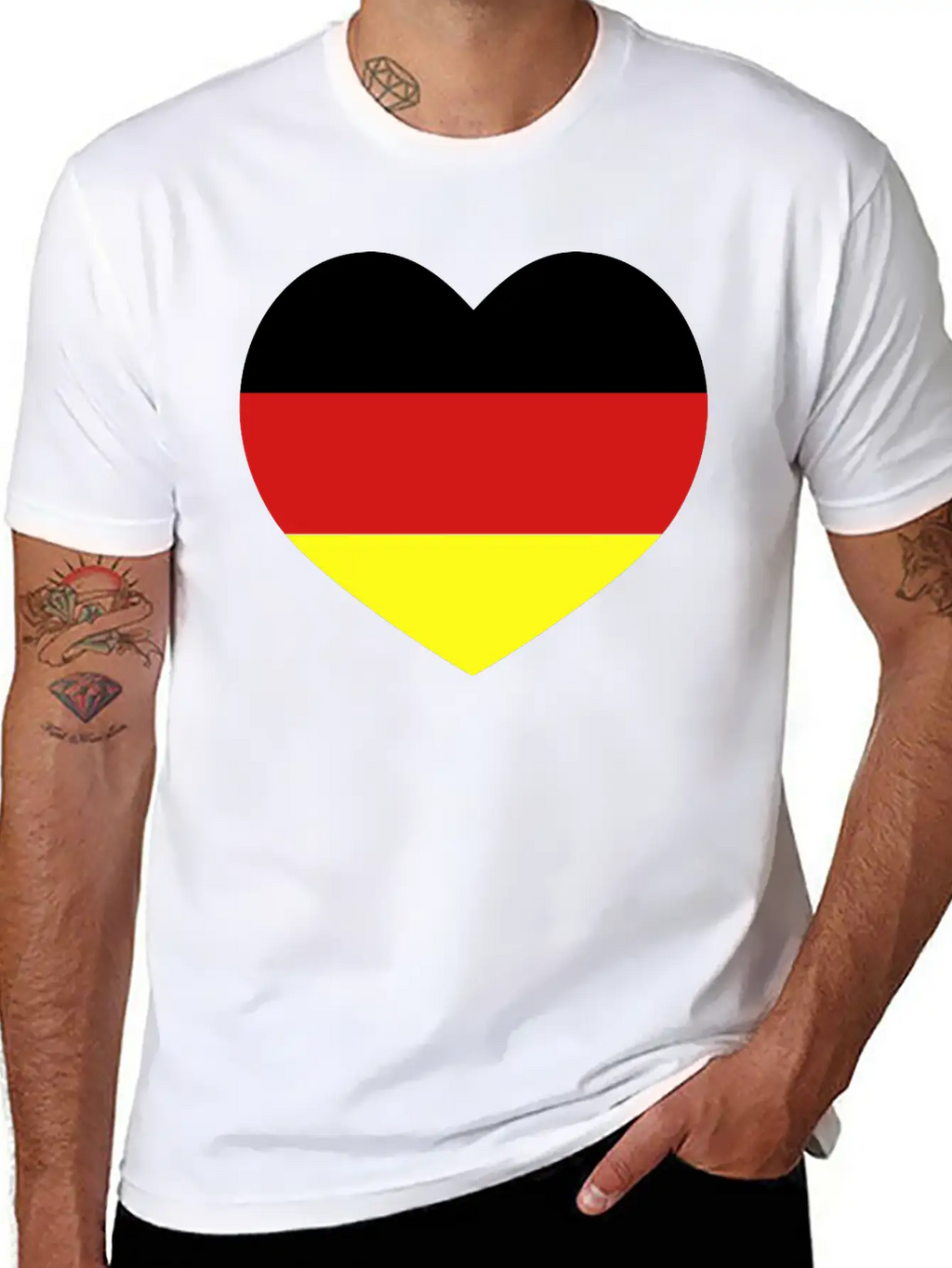 German Football Heart Stylish Everyday T-Shirt – Unisex Basic Cotton Tee