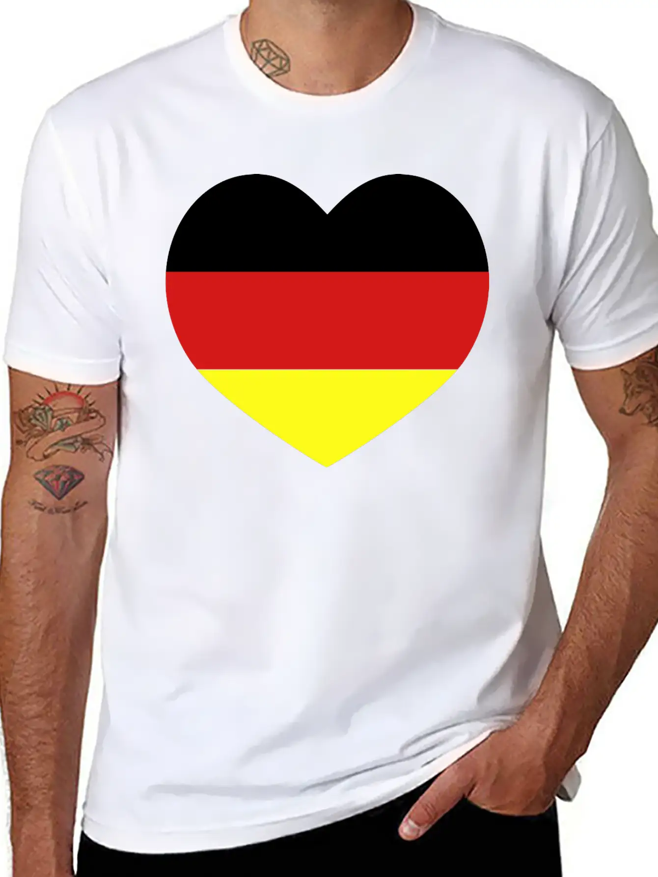 German Football Heart Stylish Everyday T-Shirt – Unisex Basic Cotton Tee