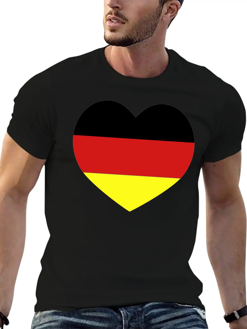 German Football Heart Stylish Everyday T-Shirt – Unisex Basic Cotton Tee