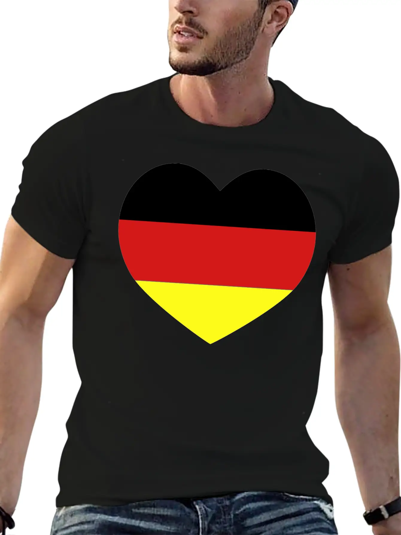 German Football Heart Stylish Everyday T-Shirt – Unisex Basic Cotton Tee