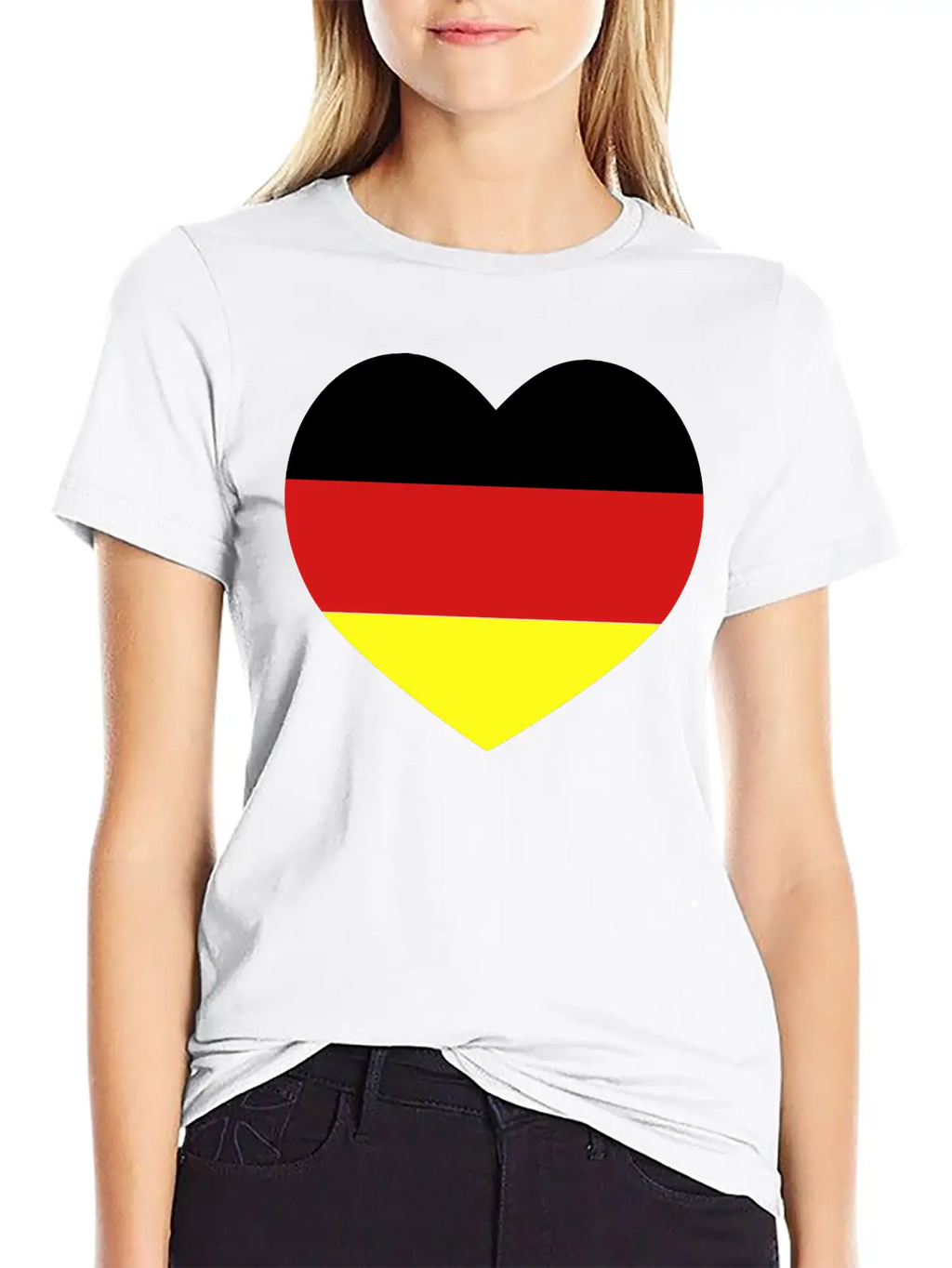 German Football Heart Stylish Everyday T-Shirt – Unisex Basic Cotton Tee