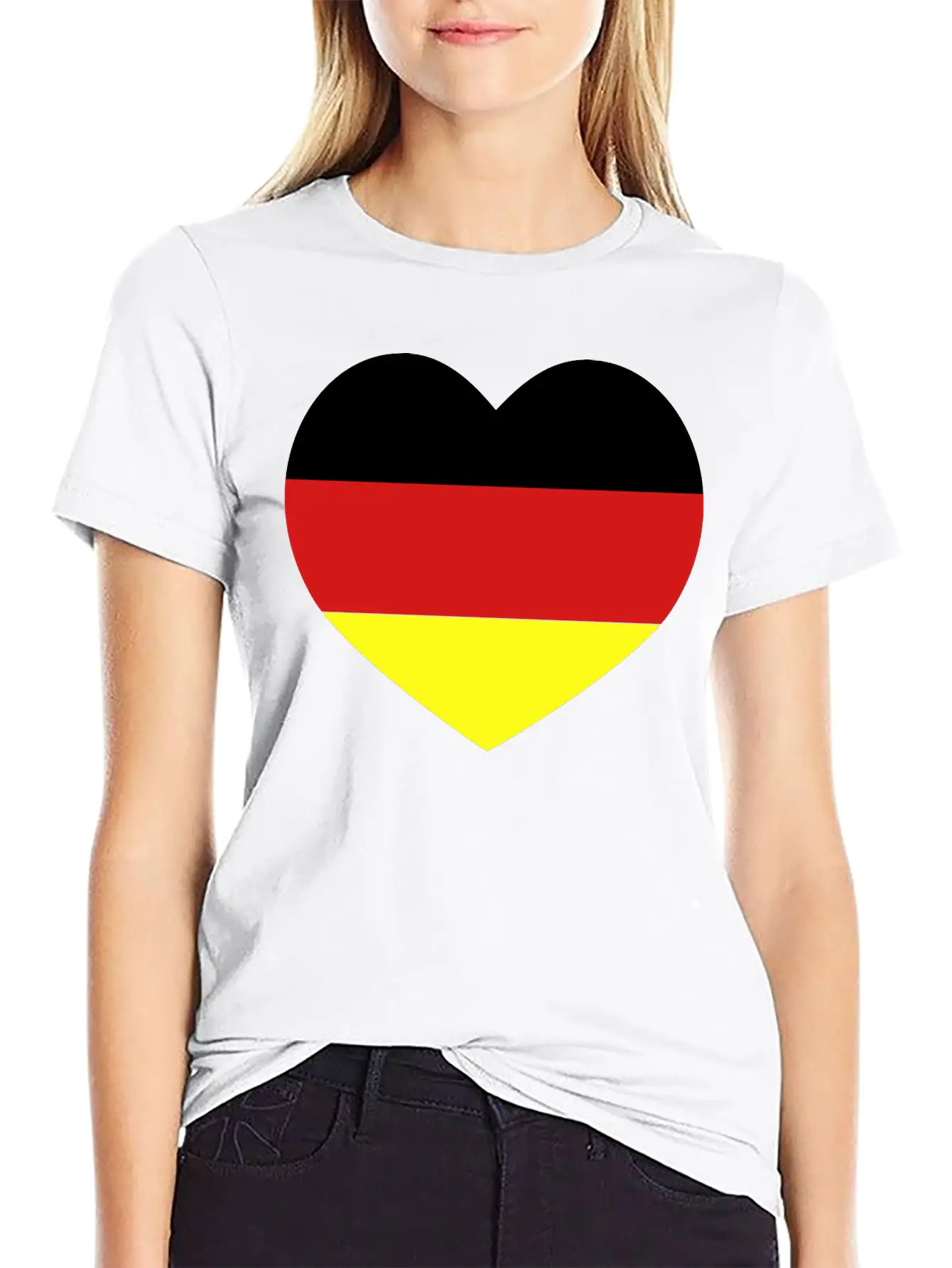 German Football Heart Stylish Everyday T-Shirt – Unisex Basic Cotton Tee