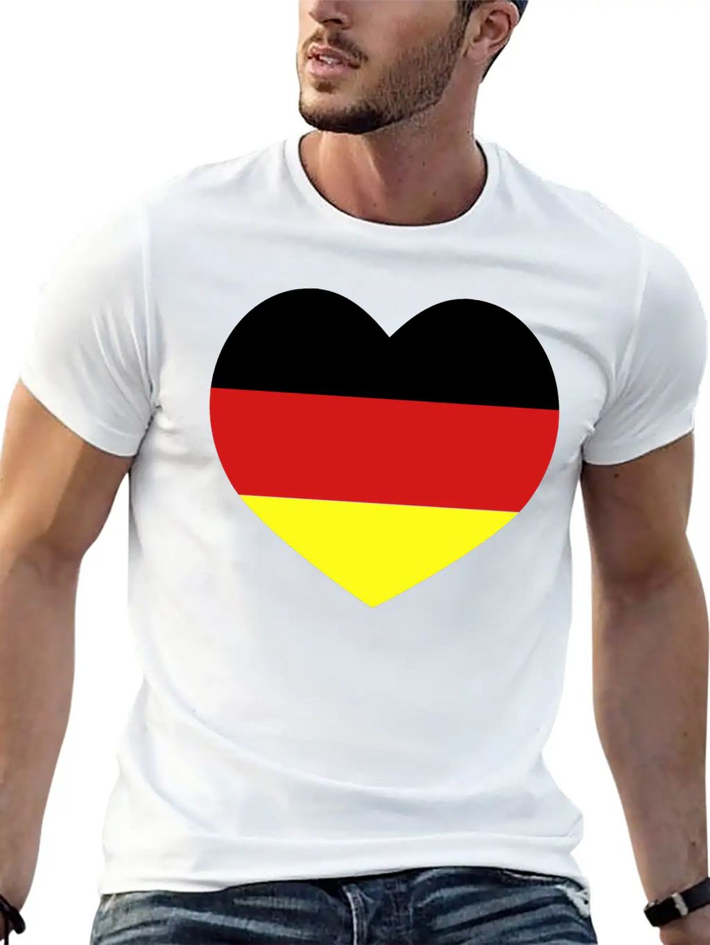 German Football Heart Stylish Everyday T-Shirt – Unisex Basic Cotton Tee