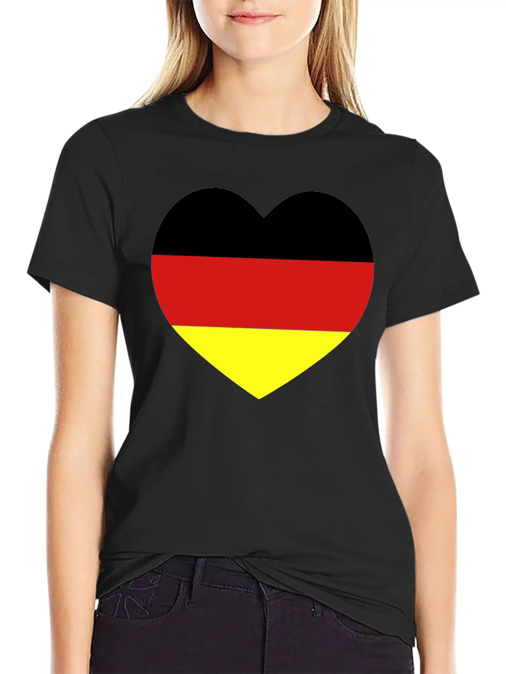 German Football Heart Stylish Everyday T-Shirt – Unisex Basic Cotton Tee