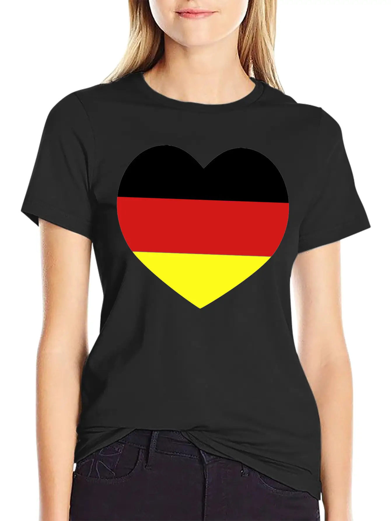 German Football Heart Stylish Everyday T-Shirt – Unisex Basic Cotton Tee