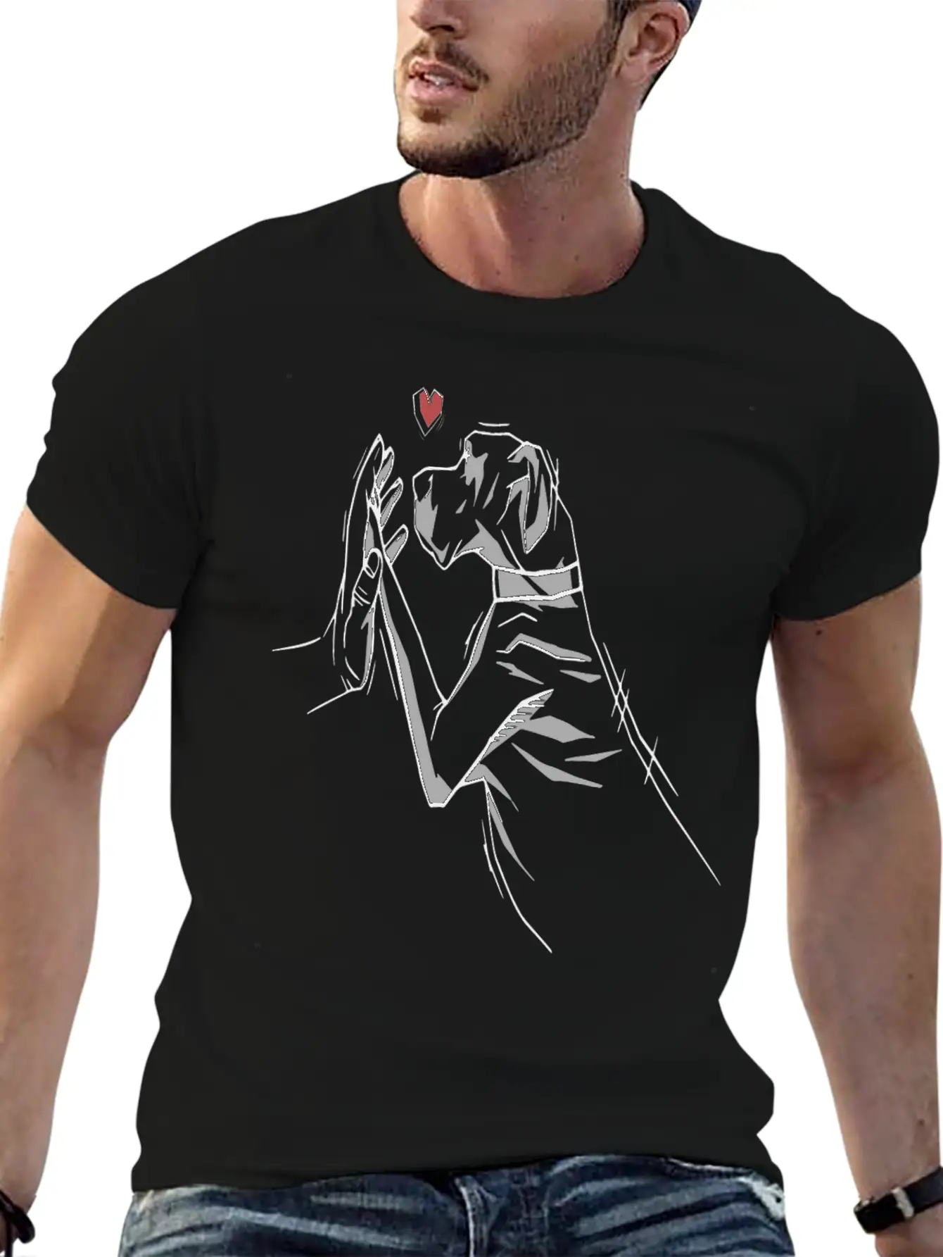 German Mastiff Dog Love Dogs Unisex Short Sleeve Soft Cotton T-Shirt – Casual Everyday Wear