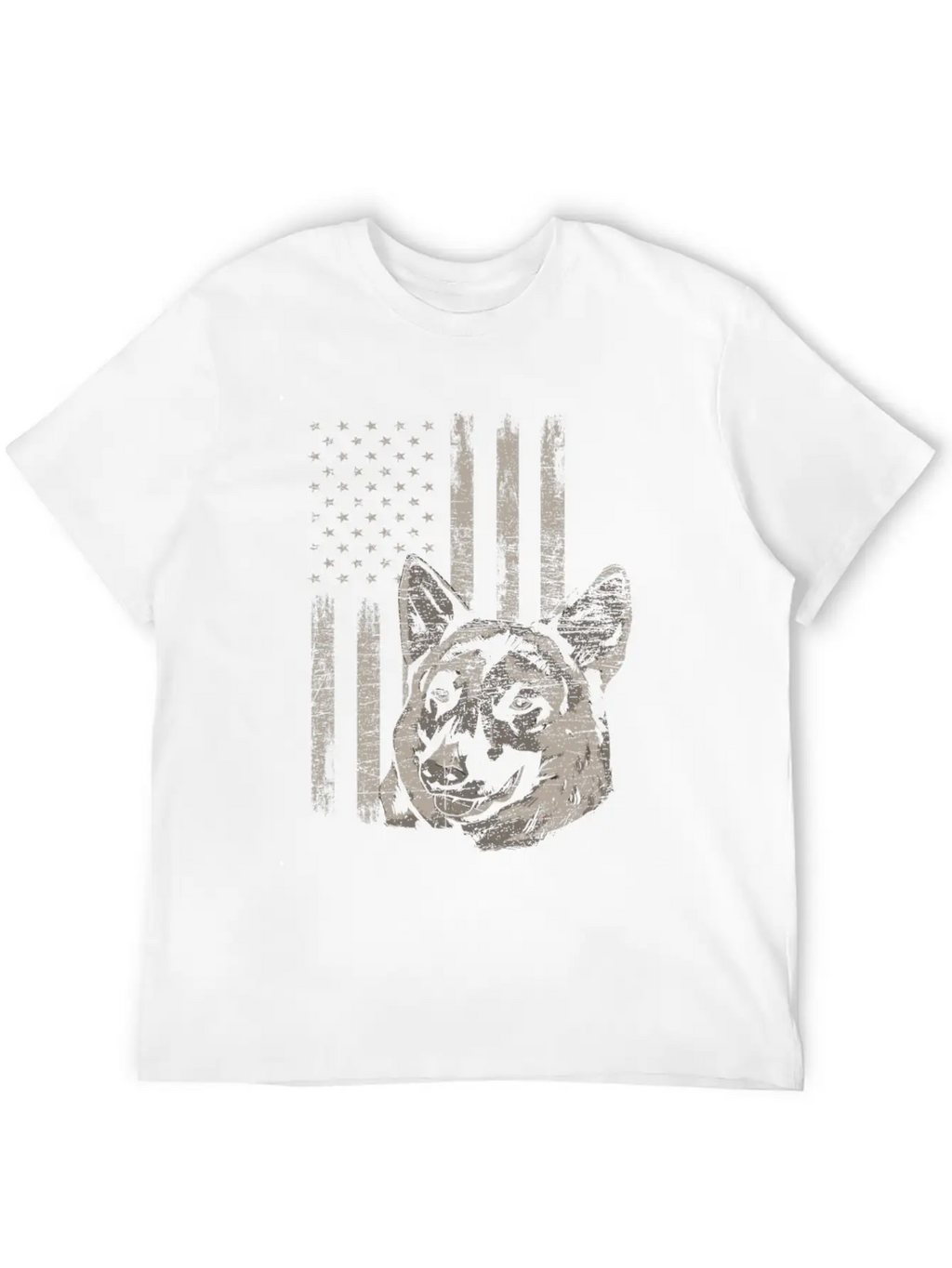 German Shepherd America Flag Gift Breathable Soft Cotton T-Shirt – Timeless Casual Look