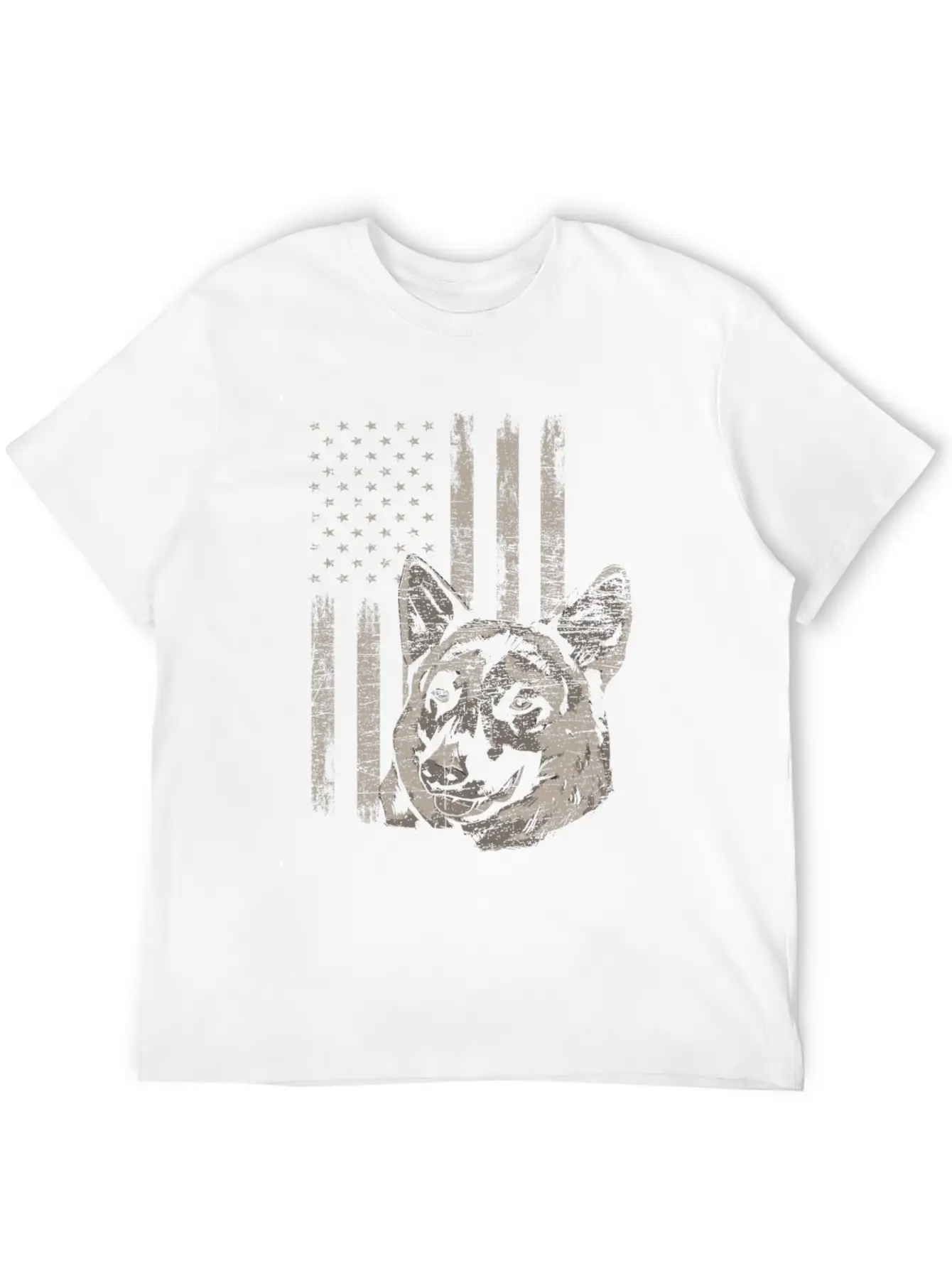 German Shepherd America Flag Gift Breathable Soft Cotton T-Shirt – Timeless Casual Look