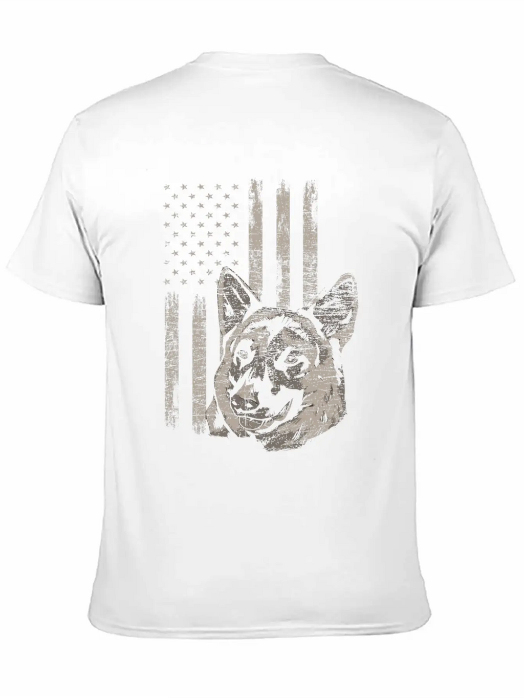 German Shepherd America Flag Gift Breathable Soft Cotton T-Shirt – Timeless Casual Look
