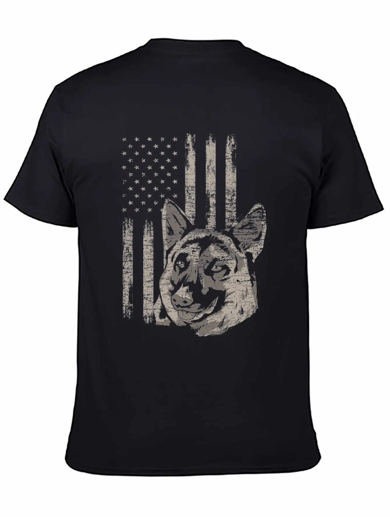 German Shepherd America Flag Gift Breathable Soft Cotton T-Shirt – Timeless Casual Look