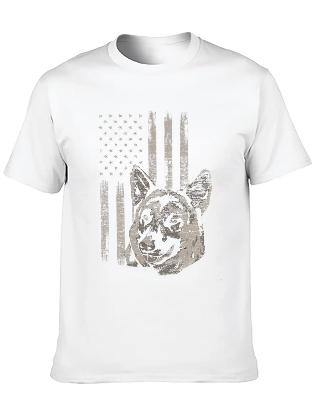 German Shepherd America Flag Gift Breathable Soft Cotton T-Shirt – Timeless Casual Look