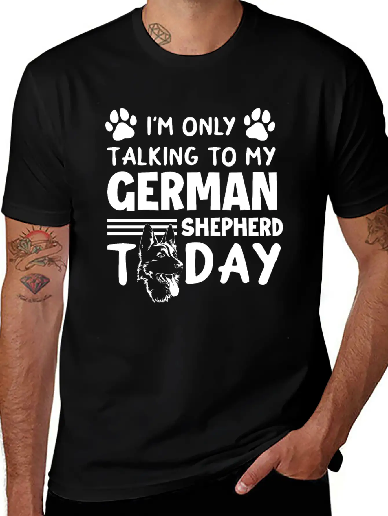 German Shepherd Dog Dog Lover Animal Lover Unisex Short Sleeve Soft Cotton T-Shirt – Casual Everyday Wear