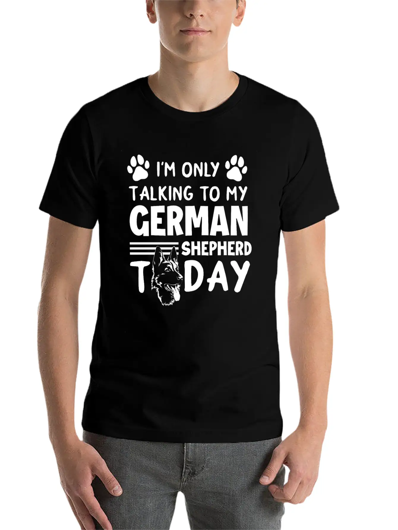 German Shepherd Dog Dog Lover Animal Lover Unisex Short Sleeve Soft Cotton T-Shirt – Casual Everyday Wear