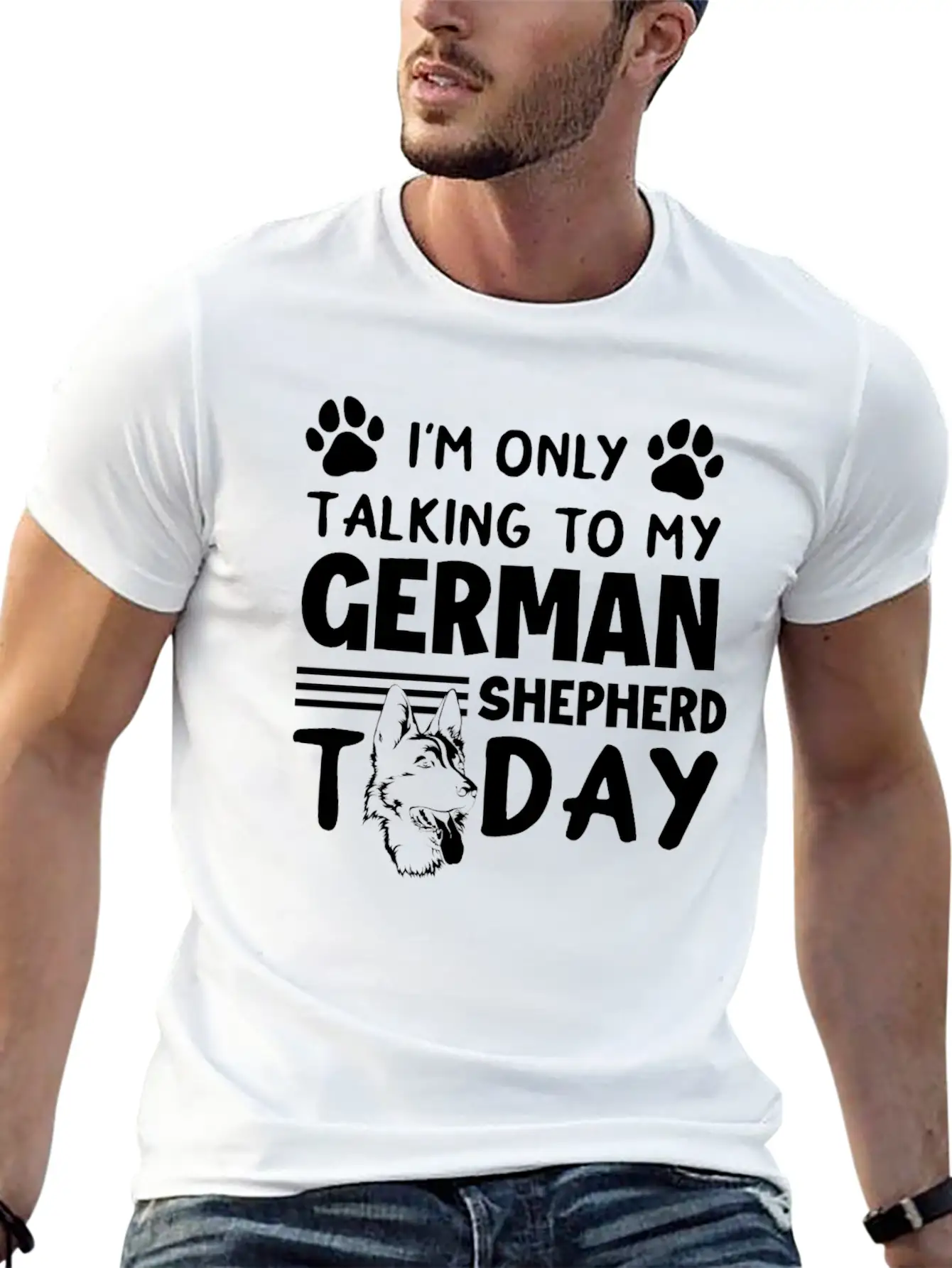German Shepherd Dog Dog Lover Animal Lover Unisex Short Sleeve Soft Cotton T-Shirt – Casual Everyday Wear