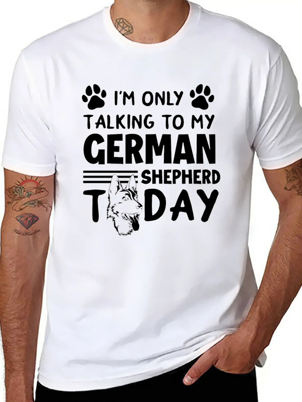 German Shepherd Dog Dog Lover Animal Lover Unisex Short Sleeve Soft Cotton T-Shirt – Casual Everyday Wear