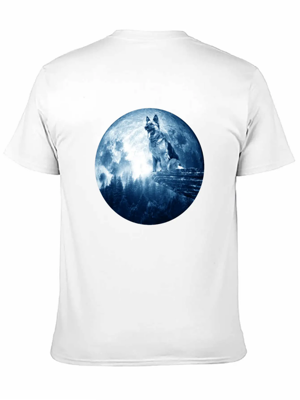 German Shepherd Dog Moon Dog Mom Dad Women Men Dog Stylish Everyday T-Shirt – Unisex Basic Cotton Tee