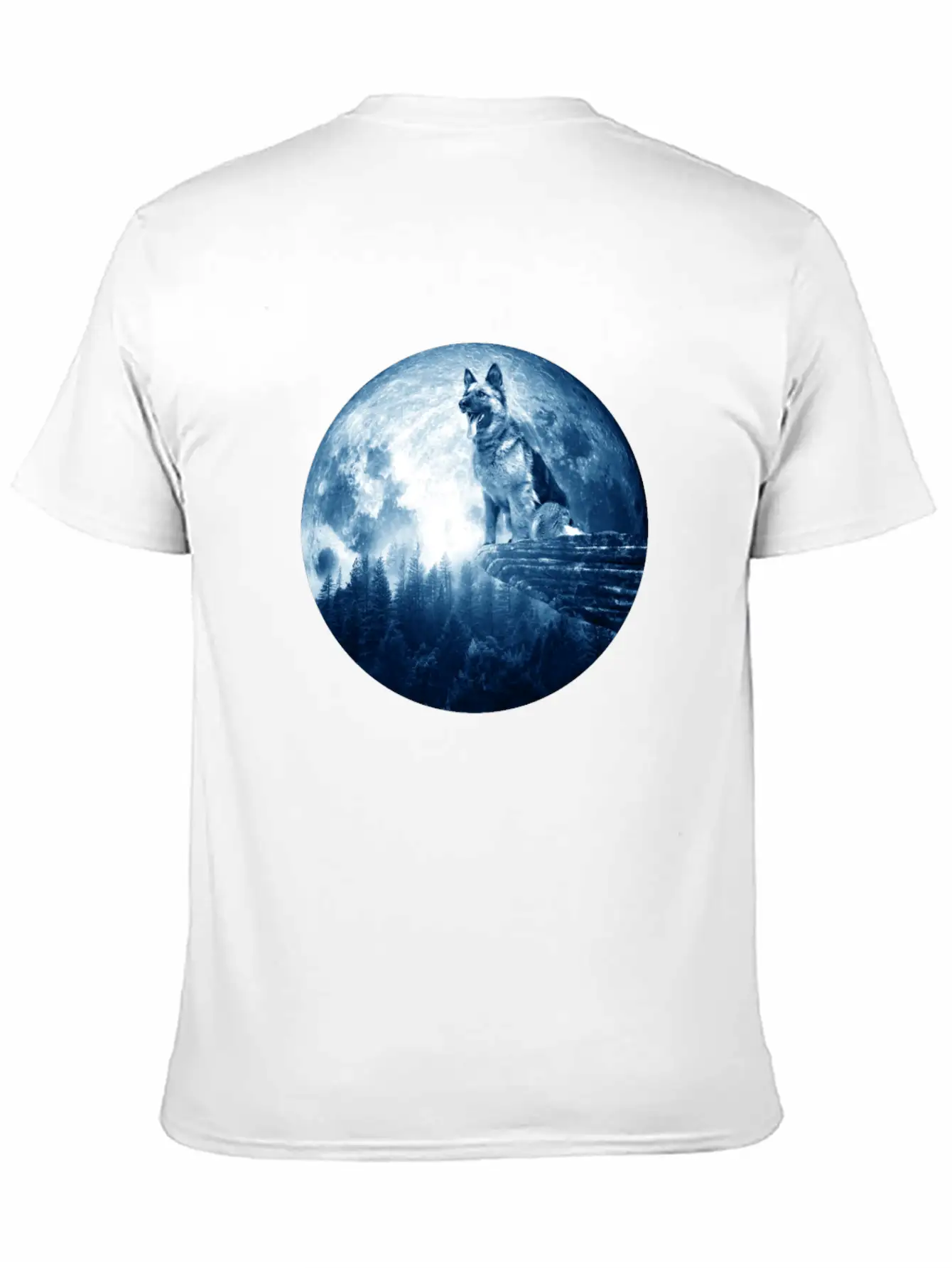 German Shepherd Dog Moon Dog Mom Dad Women Men Dog Stylish Everyday T-Shirt – Unisex Basic Cotton Tee