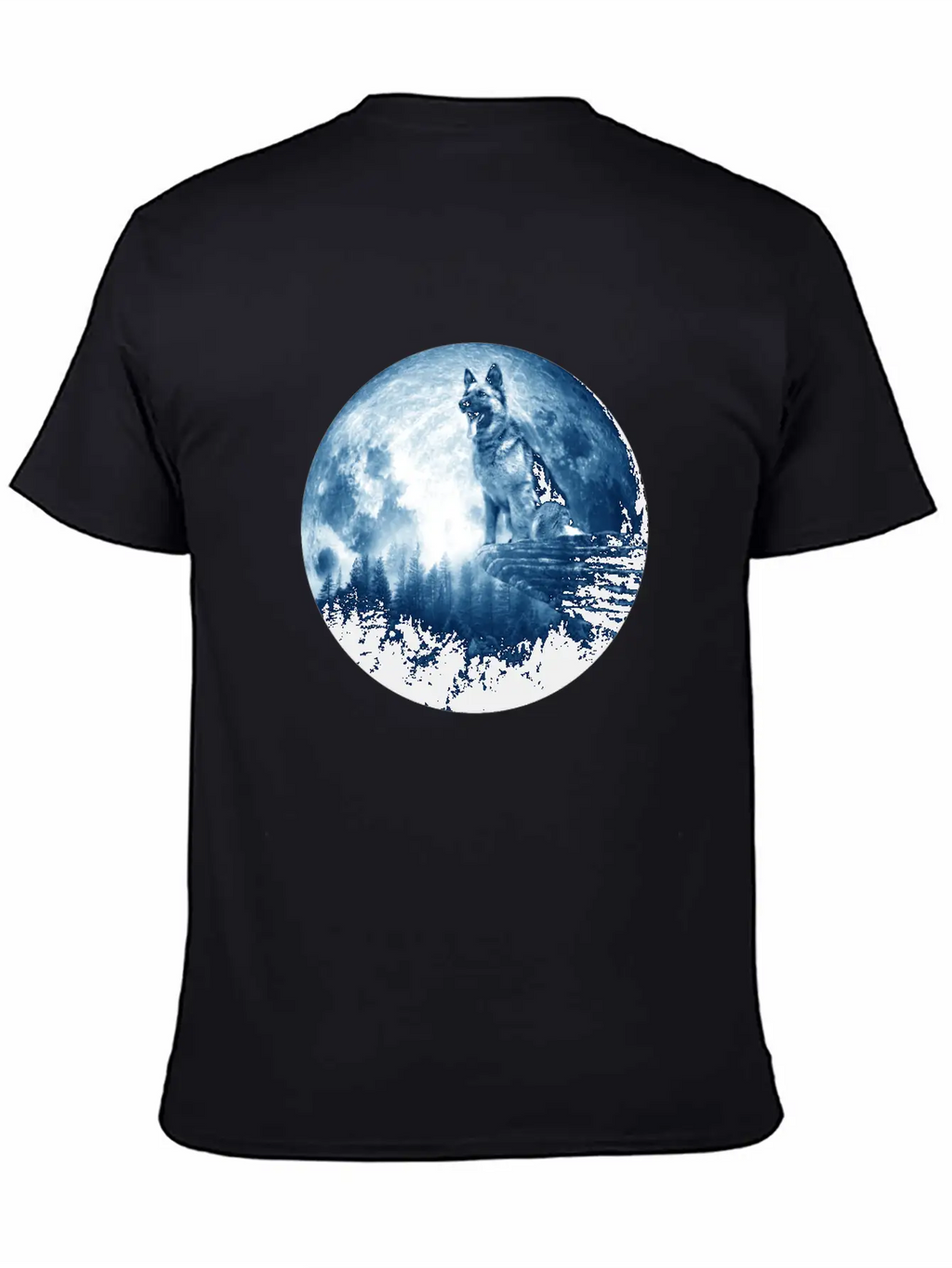 German Shepherd Dog Moon Dog Mom Dad Women Men Dog Stylish Everyday T-Shirt – Unisex Basic Cotton Tee